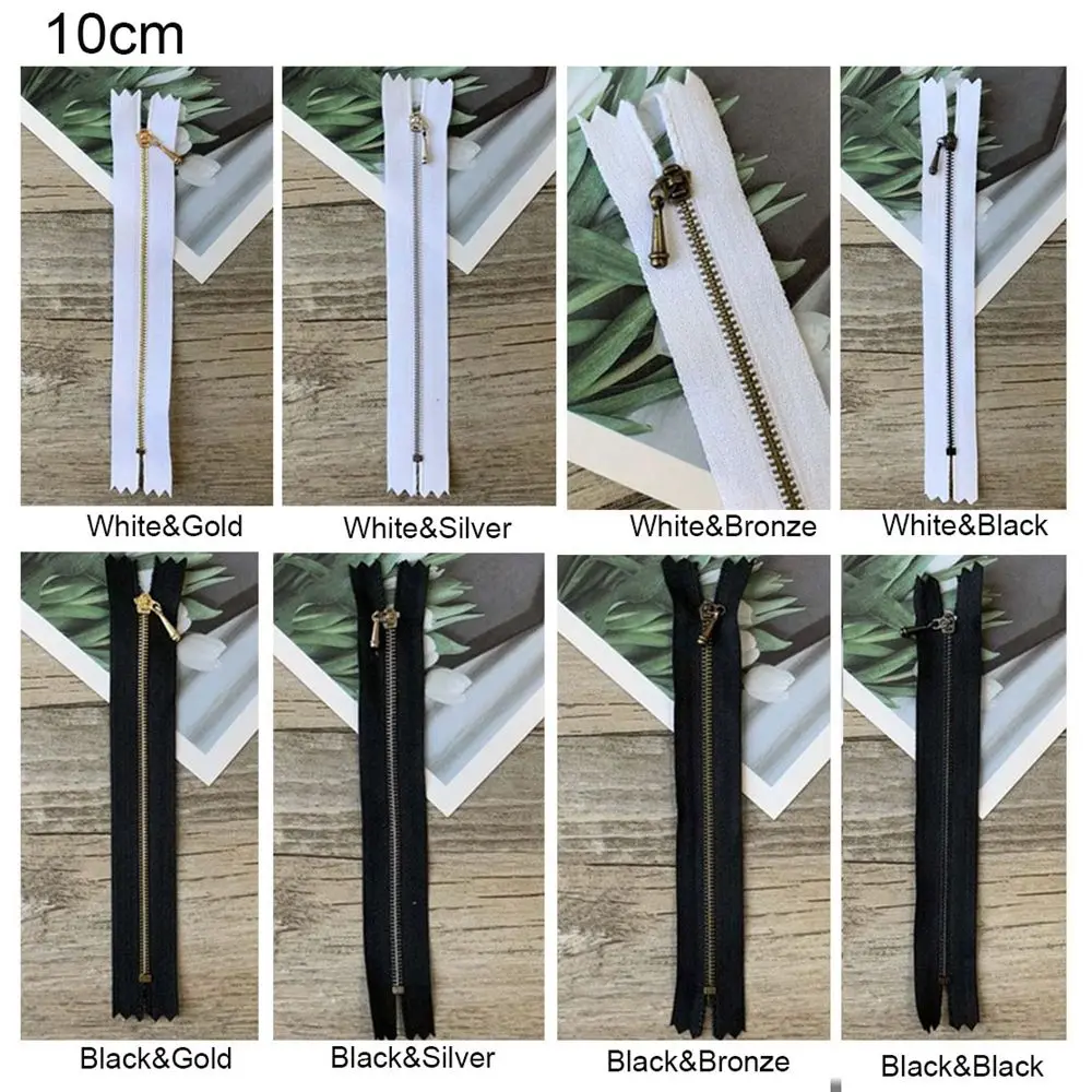 Vendite calde 16 stili 10 cm/12 cm Cerniere per abbigliamento Applique per indumenti Cucito fatto a mano Scrapbooking Mini cerniera