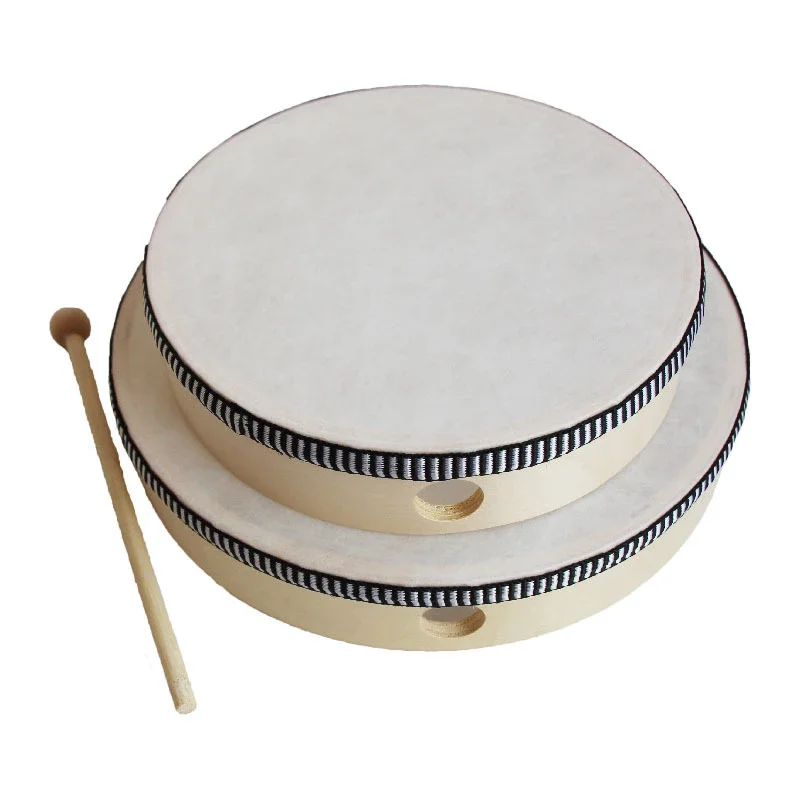 

Children Wooden Hand Drum Set with Drum Sticks Musical Game Kids Educational Toy Percussion Instrument for Child Development