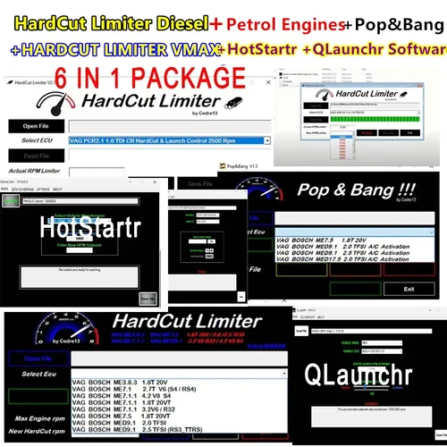 Nuevo limitador HardCut diésel - Motores de gasolina - Pop&Bang - HARDCUT LIMITER VMAX+ HotStartr + Software QLaunchr Paquete 6 en 1