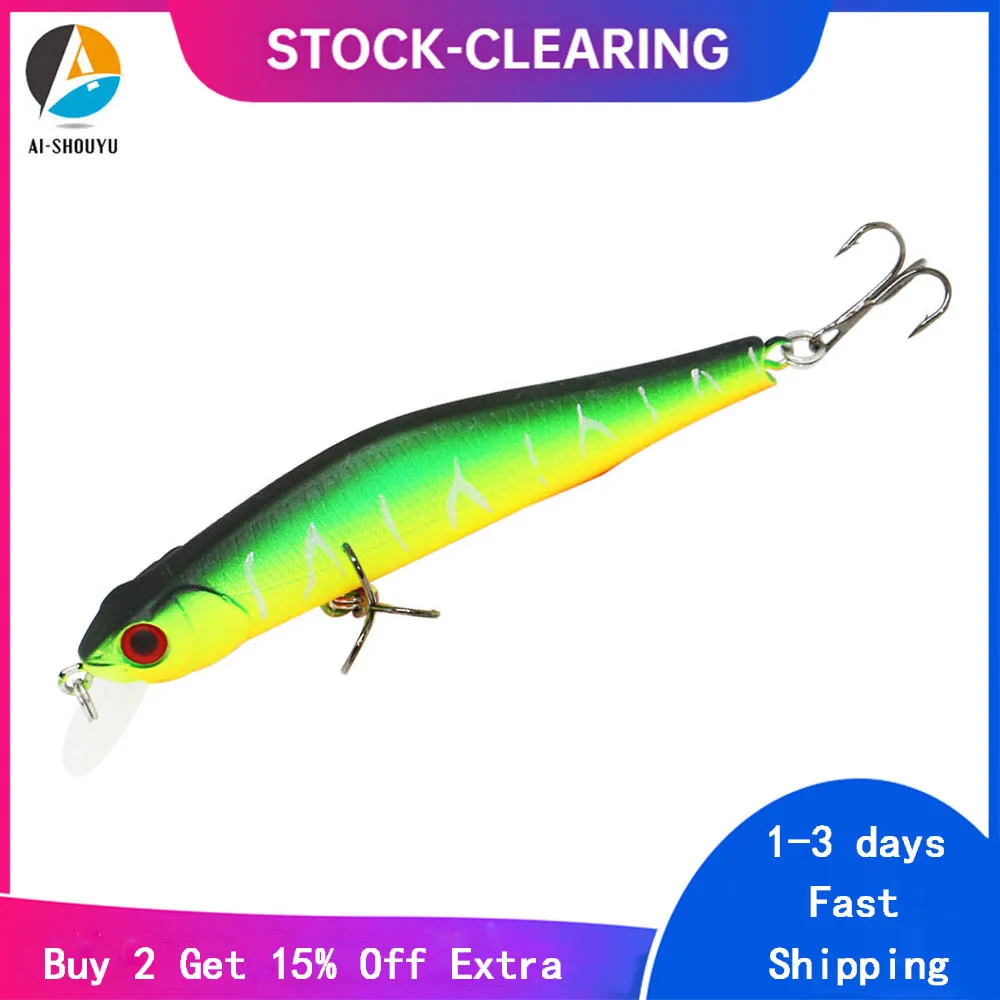 

AI-SHOUYU 1pc Hard Minnow Bait Fishing Lure 80mm 8g Magnetic Wobbler Floating High Quality Suspending Artificial Lure Tackle