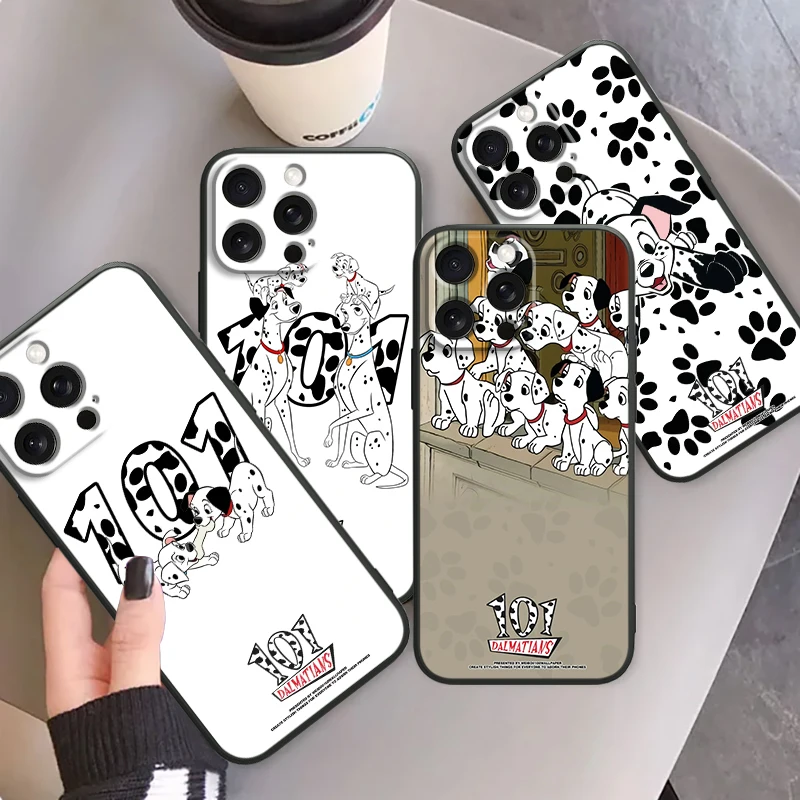 101 Spotted Dog Disney Cartoon For iPhone 15 14 13 12 11 XS XR X 8 7 SE Pro Max Plus Mini Black TPU Phone Case