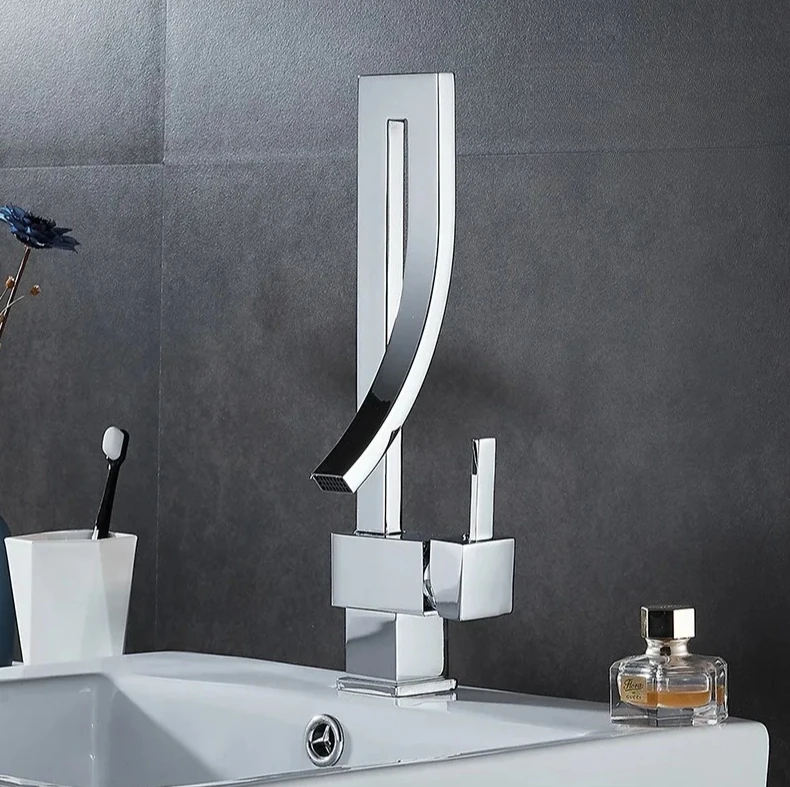 

Luxury kitchen faucet 360 ° rotating basin full copper desktop hot and cold faucet washbasin waterfall faucet sink