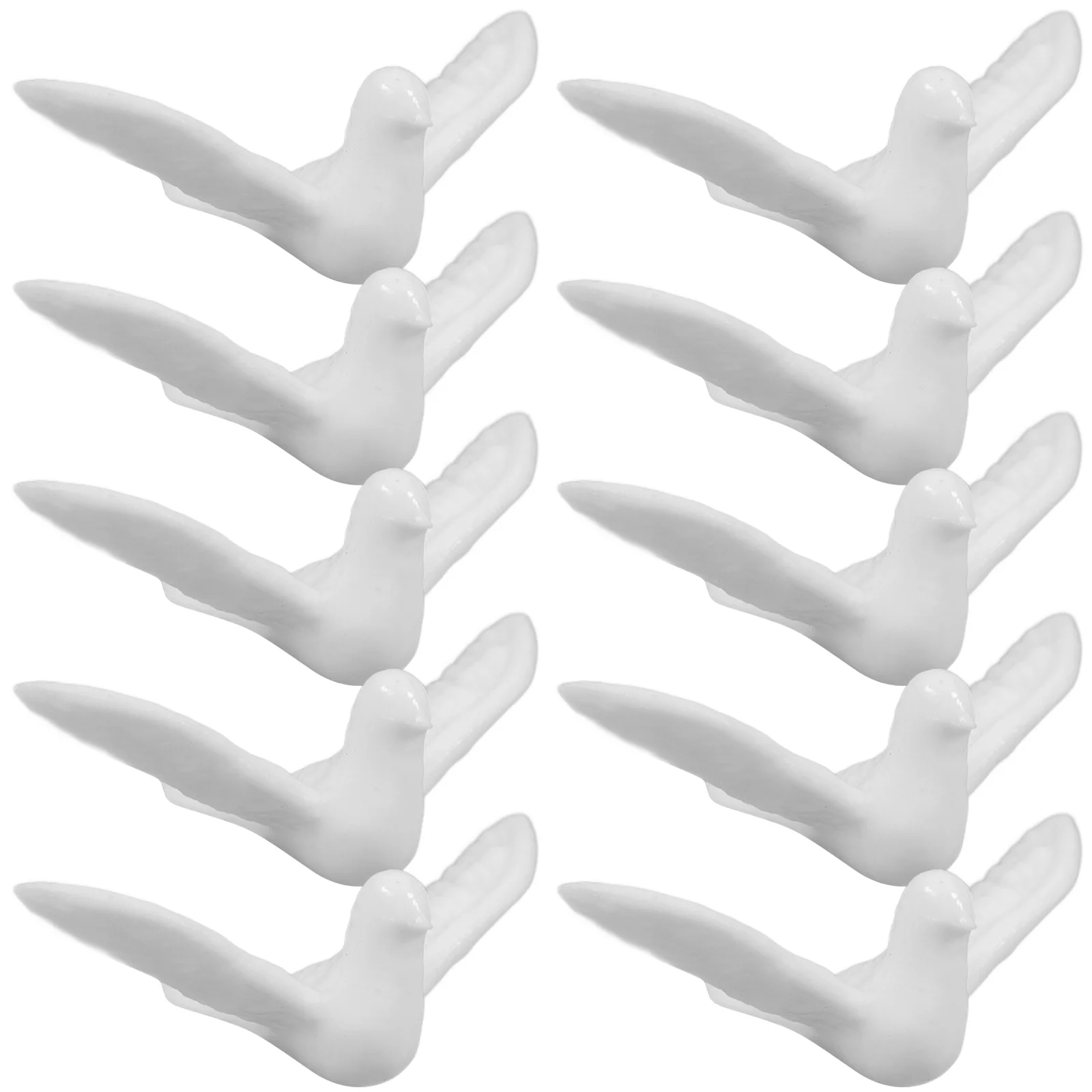 10 stuks Mini Witte Duif Model Realistische Vogelbeeldjes Simulatie Kunstmatige Papegaai Veilig en Zacht Speelgoed Decor Desktop Hars