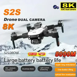 Profissional HD Fotografia Aérea Dual-Camera, Omnidirecional Quadcopter Evitar Obstáculos, GPS Quadcopter, Xiaomi S2S, 8K, 5G