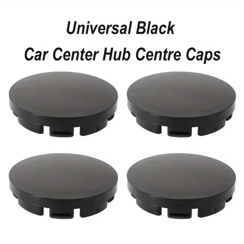 56mm ABS Universal Wheel Hub Center Caps Snap-in Cover Cars Trucks Anti-Falling UV Resistant Black Silver Auto Accessories 4Pcs