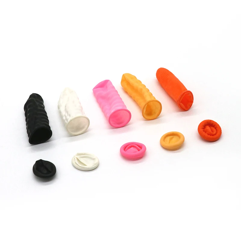 قفازات واقية بطرف الإصبع للاستعمال مرة واحدة ، مطاط طبيعي ، مانع للانزلاق ، مضاد للساكنة ، سرير إصبع من اللاتكس ، أدوات تنظيف ، 50-100