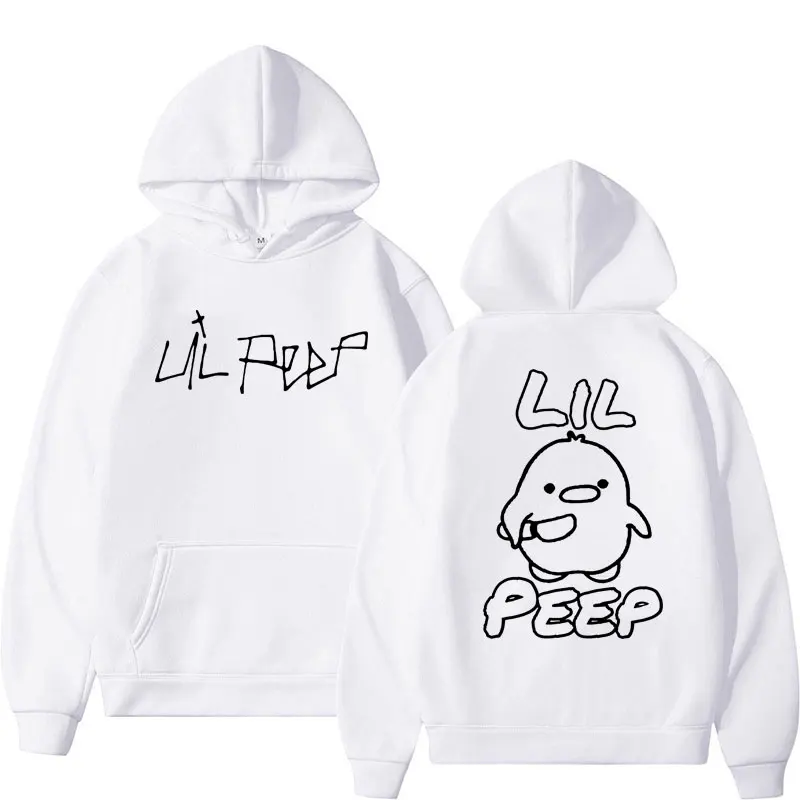 

Rapper Lil Peep Funny Cute Duck Print Hoodie Men Women Fashion Hip Hop Sweatshirt Casual Fleece Oversized Sportwear Streetwear