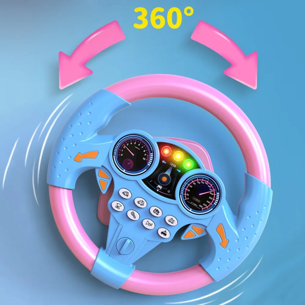 

360 ° Rotation Simulation Steering Wheel Toys Multi Functional Montessori Educational Stroller Steering Wheel Early Education