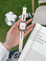 Fashion Brand Leather Strap For Apple Watch Band 41mm 45mm 44 40mm 38/42mm Watchband Bracelet For iWatch Serie 7 SE 6 5 4 3 2 1