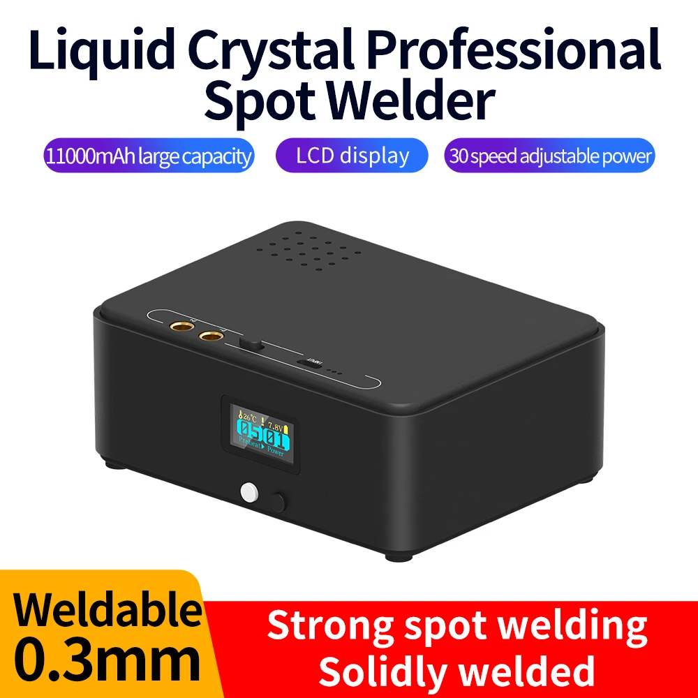 

Portable Spot Welding Machine 11000mAh 30 Gear Power Adjustable Spot Welder for 0.1-0.3mm Nickel Sheet Equipment Soldering Tools