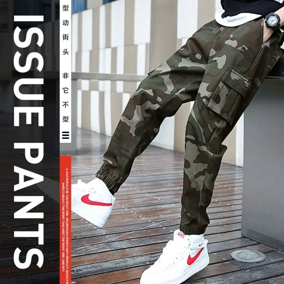 Spring Autumn 2022 Cargo Men's Casual Camouflage Trousers Cotton Sweatpants Leg Track Trousers Overalls Men Baggy Tactical Pants