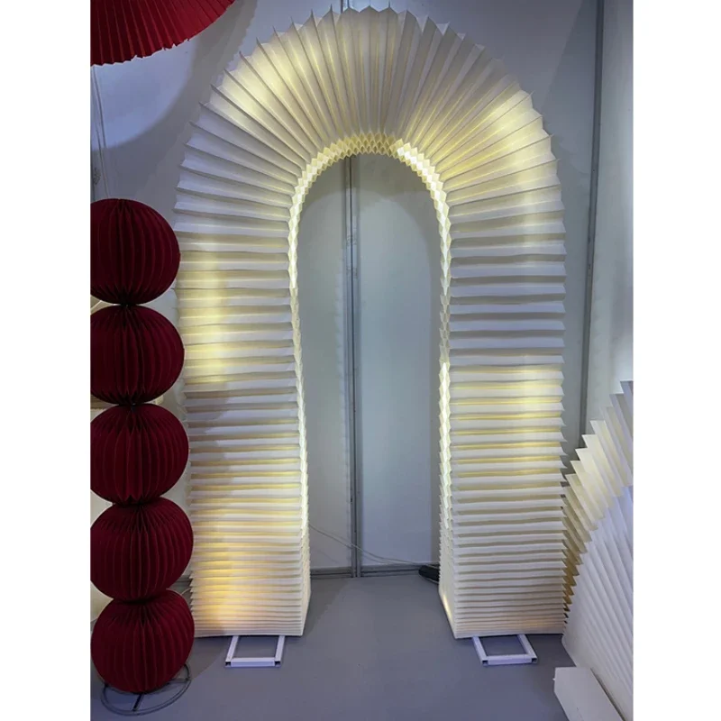 

I304 Wedding Props Window Layout Folding Round Arch Door Paper Art Decoration Background for Wedding Party Decor