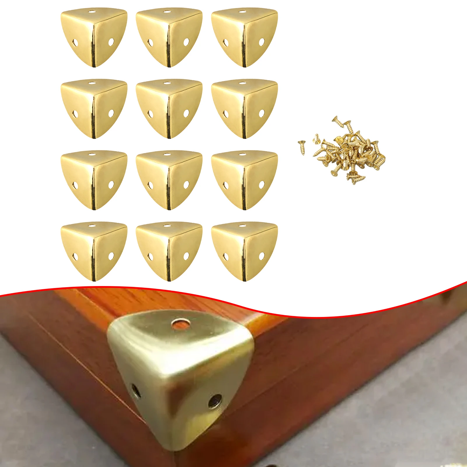 4pcs Metal Corner Decorative Corner Bracket Protectors Jewelry Wine Box Wooden Case Chest Edge Cover Corner Protector Guard