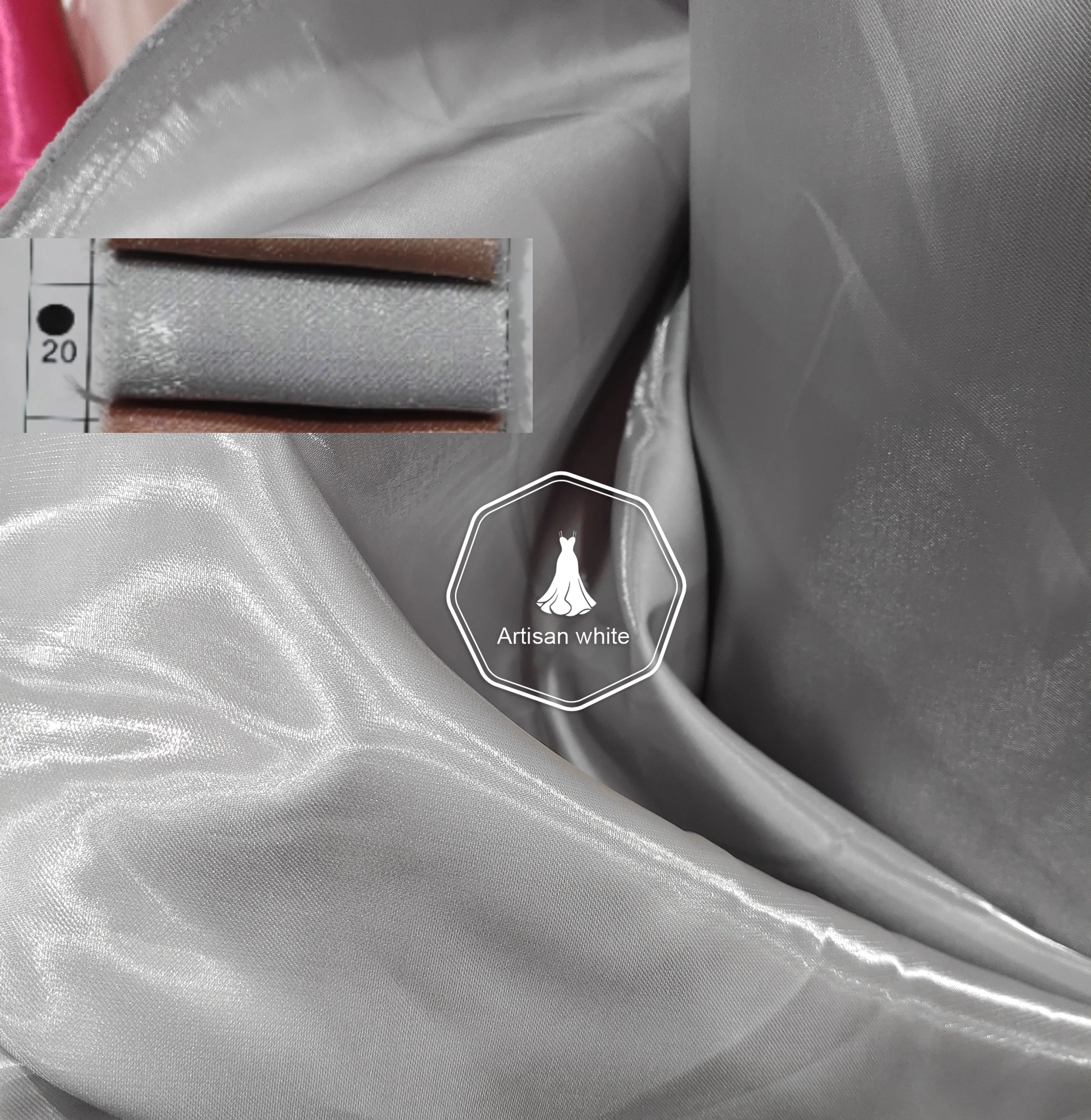 111 kleuren hoogwaardige kristallen zijde vloeibare satijnen stof, natuurlijk reflecterend, gebruikt voor trouwjurken, designerkleding