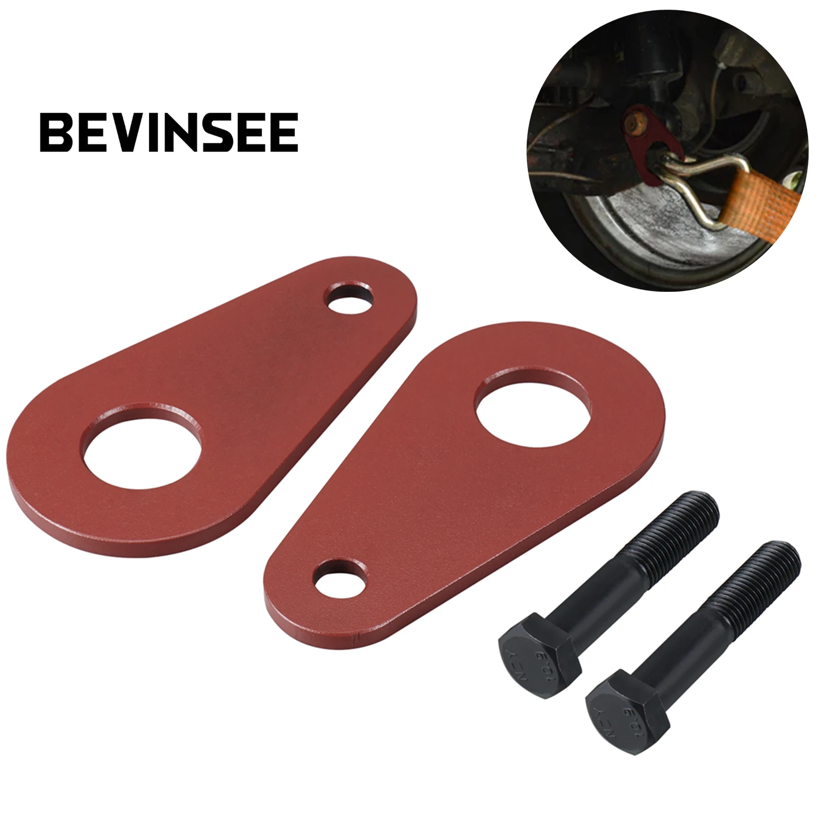 BEVINSEE Rear Tow Towing Hook Trailer Tie Down Loop Kit for BMW E46 E36 Z3 Z4 M3 328i 325i 323i