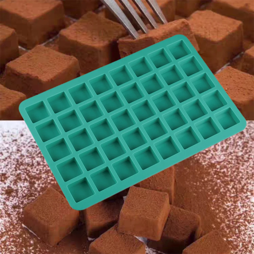 40 Cavity Square Caramel Candy Silicone Chocolate Truffles Mold Fat Bombs Keto Snack Ice Cube Fondant Pralines Gummy Jelly Mould