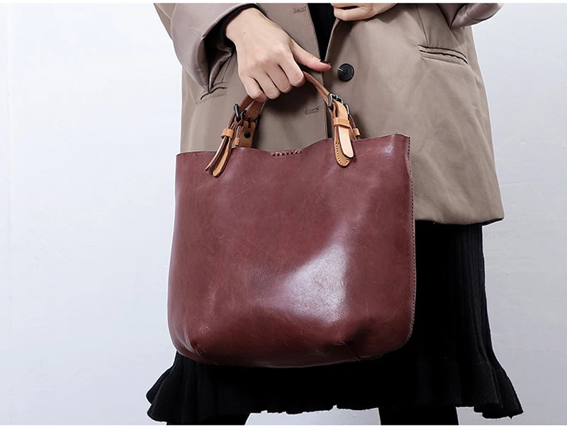 Shoulder Bags Casual Bag For Women High Quality Genuine Leather Handbags  Female  Vintage Crossbody Bag Purses Luxury Designer