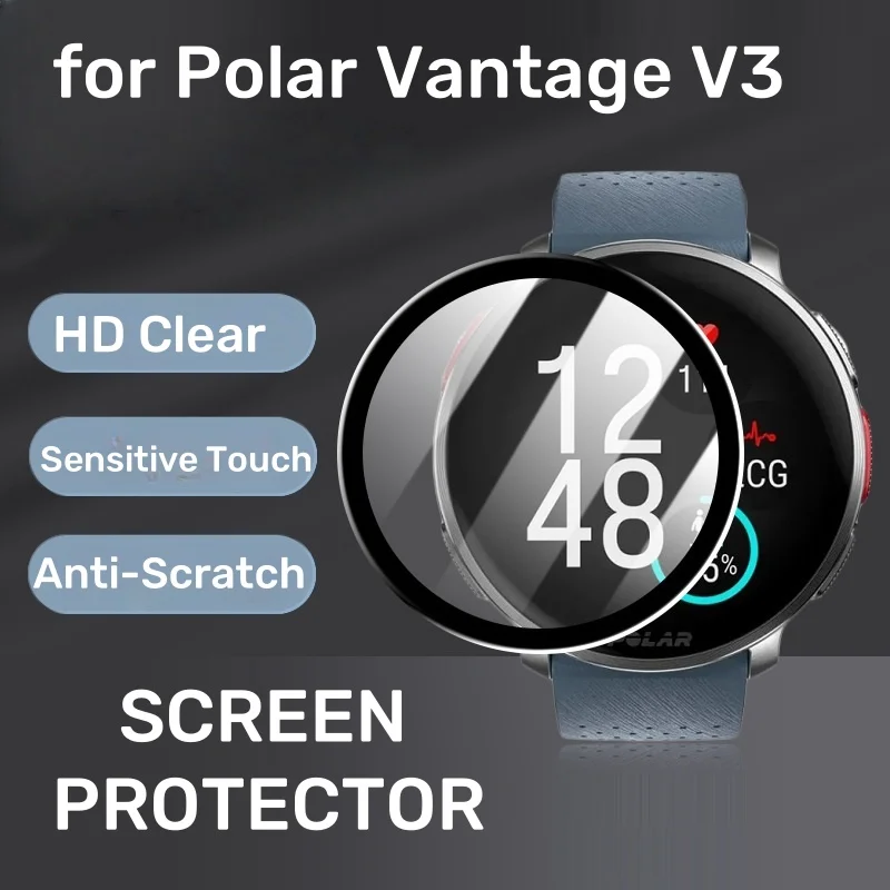 

3PCS 3D Curved Edge Screen Protector for Polar Vantage V3 Smart Watch Full Coverage Anti-Scratch Protective Film