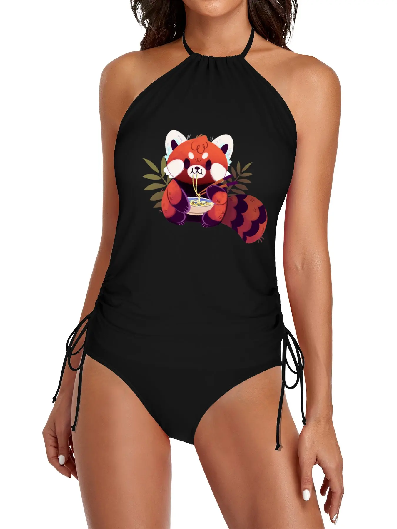 

Red Panda Eating Ramen Split Swimsuit Set swimwear 2025 woman bikinis sets woman women's beach bikini bikini sexy