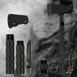 Outdoor Multi-function Portable Axe Foldable Emergency Tool Set Tactical Axe Suitable for Camping Hiking