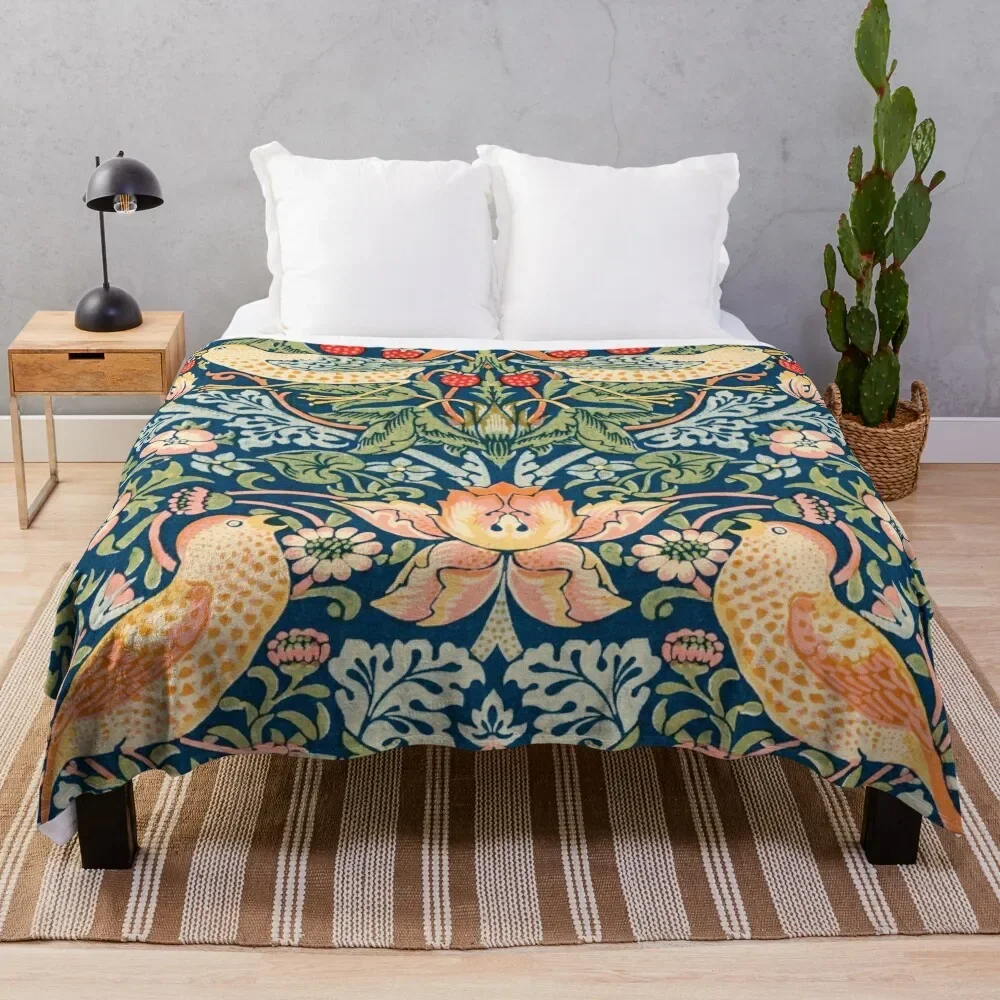 

The strawberry thieves pattern by William Morris 1883. Throw Blanket Soft Beds Multi-Purpose warm winter Fashion Sofas Blankets