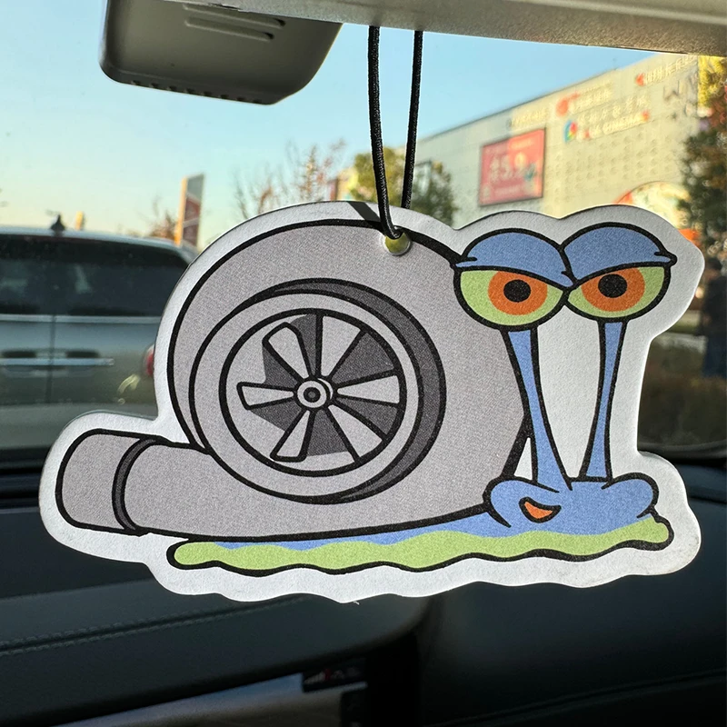 Turbo Snail Hilton (Hotel Scent) Car Air Freshener |   Rearview Mirror Hanger & Dual-Purpose Air Vent Clip |   Natural Material Aromatherapy Tablets |   Long-Lasting Fragrance for 90 Days |   Alcohol-Free |   Not Afraid of the Sun Exposure |   Designed Specifically for Odor Removal in Cars, Closets, and Bathrooms. |   Cartoon Animation Graphics |   Unisex |   Luxury-Grade Fragrance |   The Same Marine Fragrance Used in Five-Star Hotels