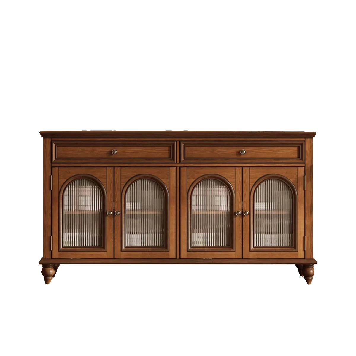 American rural all-solid wood retro dining side cabinet, kitchen locker, arch wine cabinet, porch cabinet, old storage