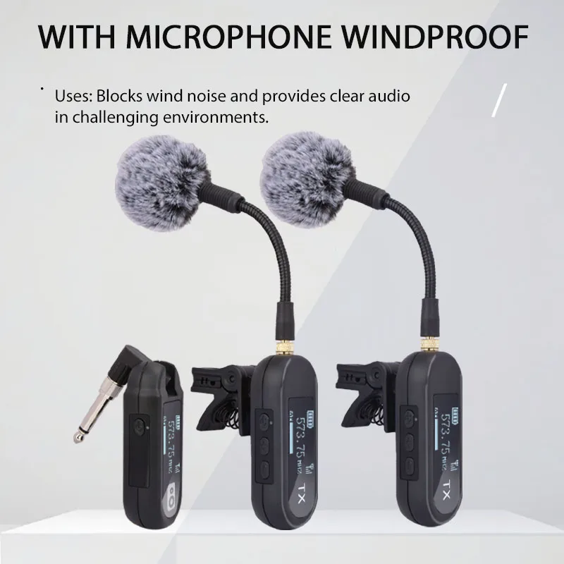 UHF Saxophone Wireless Microphone System Suitable For Outdoor or Stage Performances, For Various Instruments Such as Erhu，Bass view 4