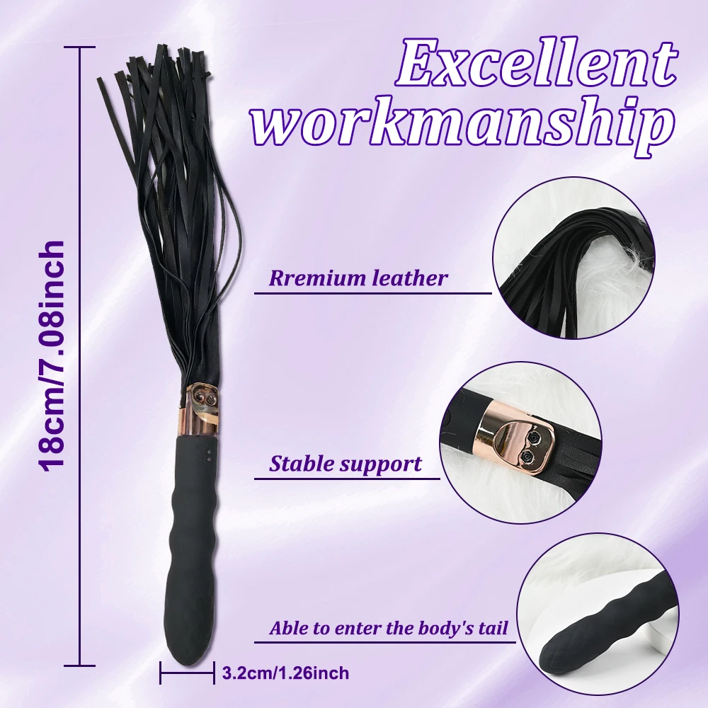BDSM Leather Sex Whip Adults Anal Vibrator G Spot Massage SM Paddle Adult Play Bedroom Spanking Restraint Bondage Role Play 18+ view 5