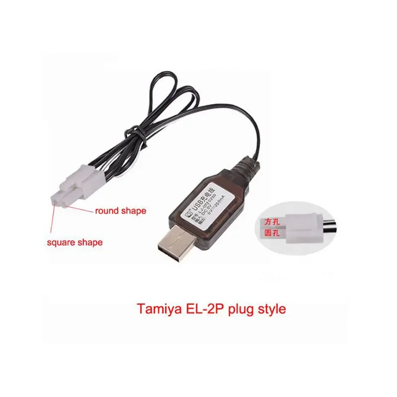 10pcs 6V 250mA Tamiya EL-2P or L6.2-2P Plug USB Charger with LED Light For Plane Car Toy remote NiMH NiCD RC Battery Charger