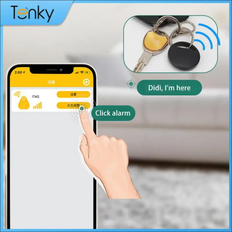 Two-way Alarm bluetooth-compatible Tracker Wireless Anti-dropping Device Circular Anti-loss Device Finder