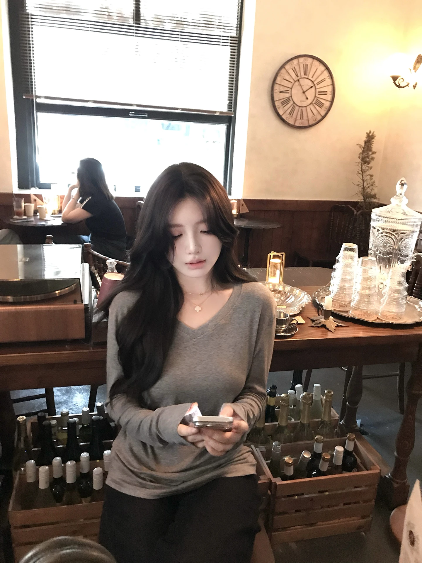 

Miss Change Silk, удобная свободная футболка из австралийской шерсти для похудения с v-образным вырезом, длинная сверовая мягкая удобная повседневная одежда для женщин