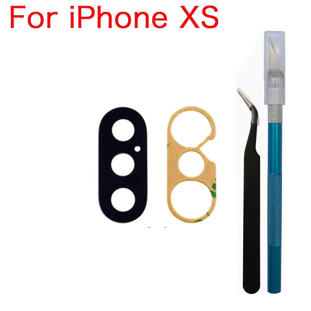 استبدال عدسة زجاجية للكاميرا الخلفية لهاتف iPhone 14 15 Plus X XR XS 11 12 13 Mini Pro Max مع ملصق 3M وأدوات إصلاح