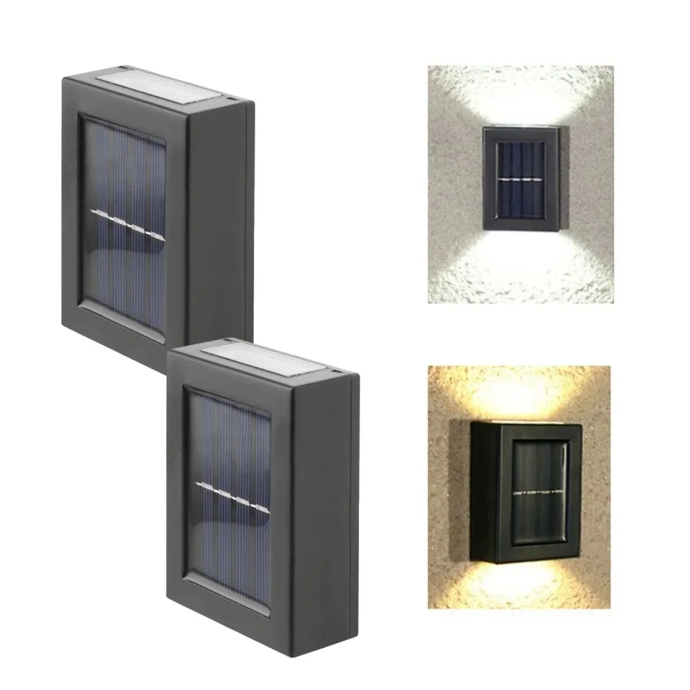 

2Pcs Waterproof Solar Wall Light Up Down Lighting Solar Powered Solar Spot Light Decorative Light Solar Garden Light