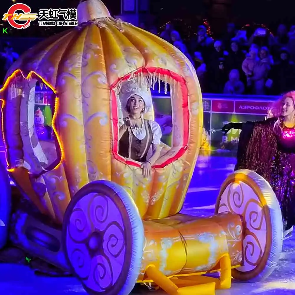 

Быстрая доставка, гигантская надувная карета в виде тыквы для украшения сцены, красивая надувная модель тыквы принцессы для тренера