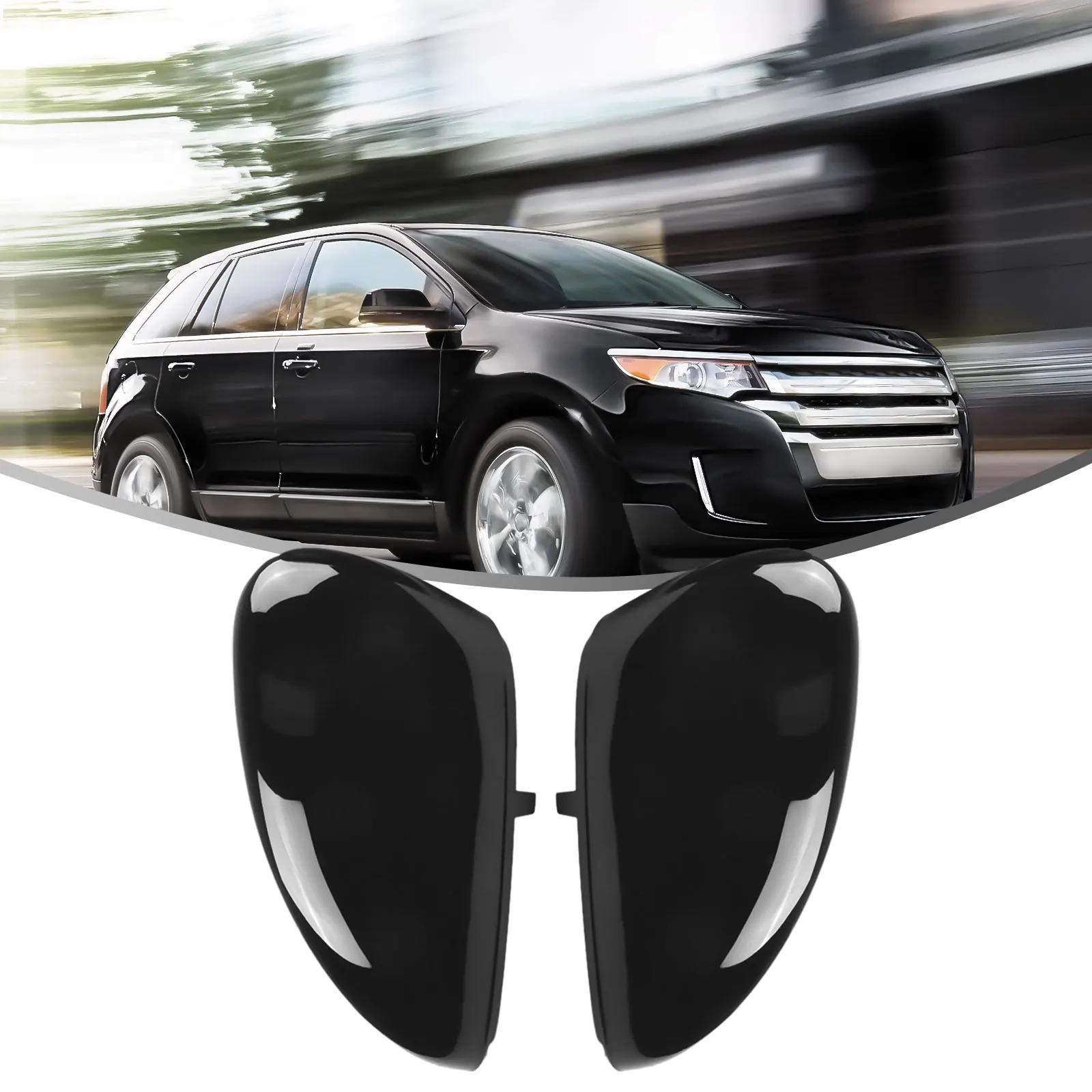 Rear Mirror Cover For Ford For Escape For Edge 2020-2022 Front Left Glossy Black Rearview Mirror Lid Housing Cap Car Accessories