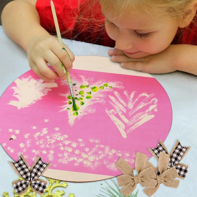 دوائر خشبية 6 عبوات دوائر خشبية للحرف اليدوية 12 بوصة شرائح خشبية غير مكتملة فارغة باب خشبي شماعات تسجيل أقراص خشبية مستديرة