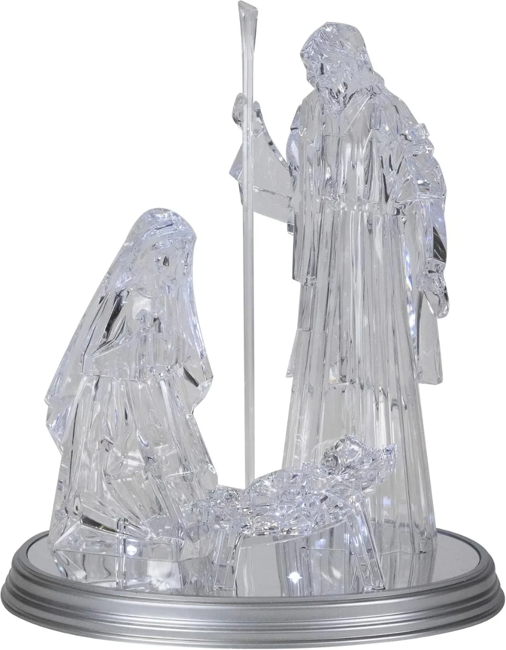 Northlight LED Lighted Acrylic Holy Family Nativity Scene on Mirror Christmas Decoration - 17