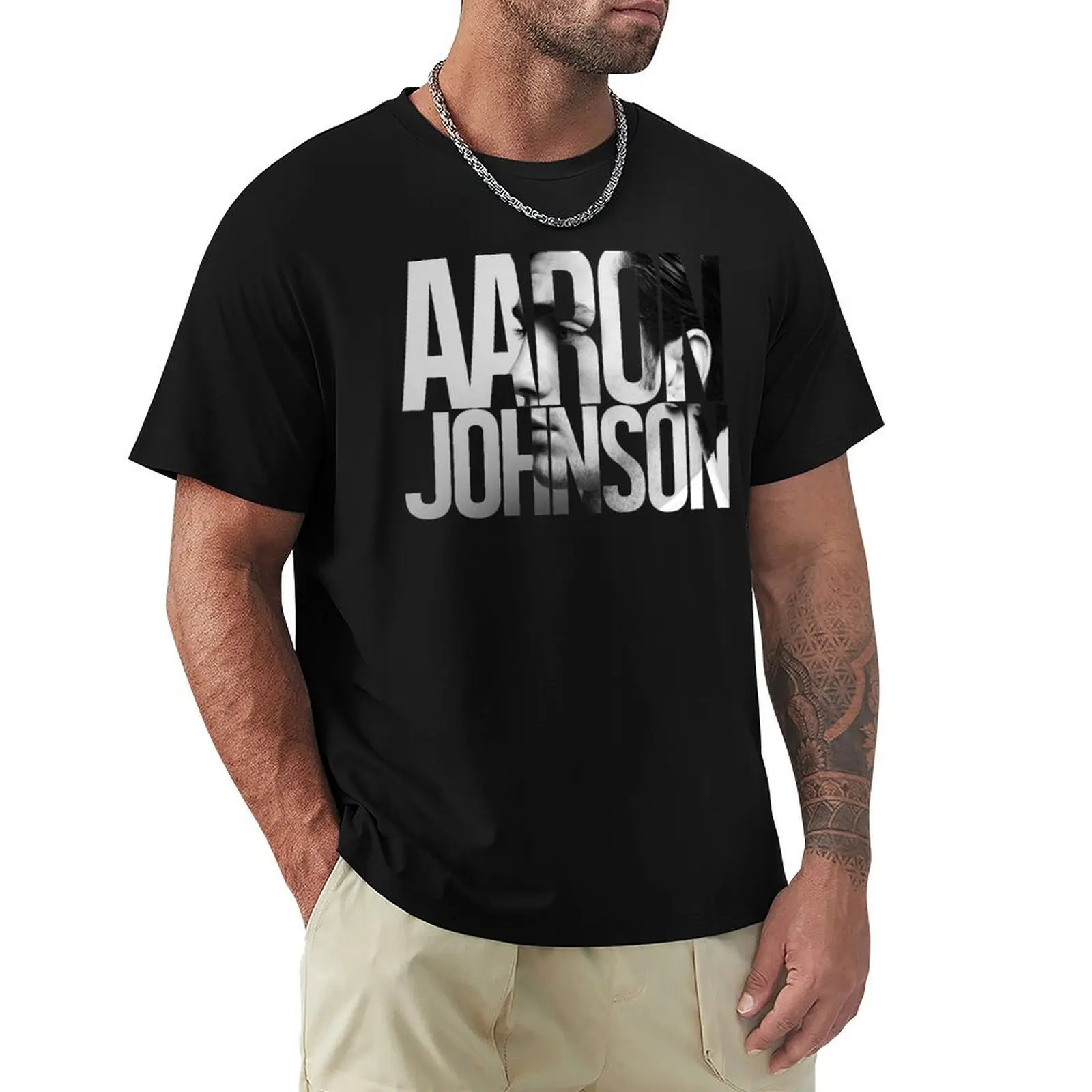 

Aaron Johnson T-Shirt Big Size Crew Neck T-Shirt