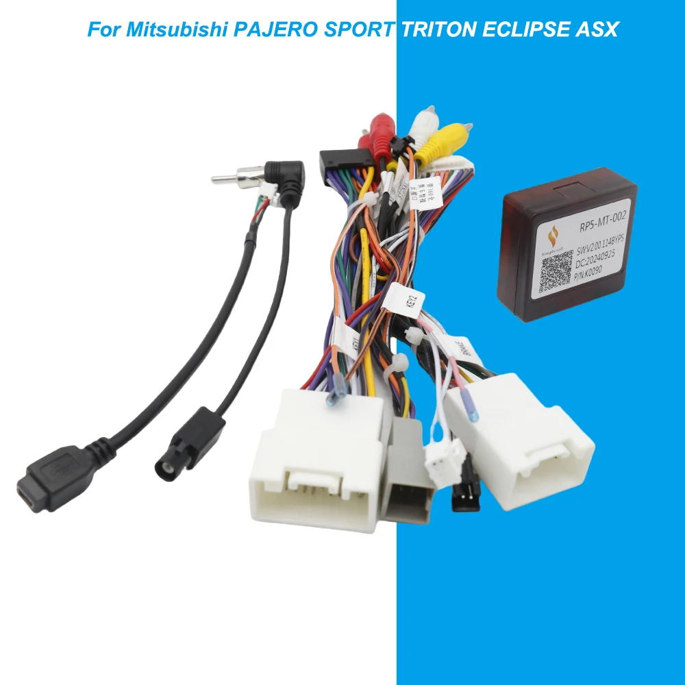 Car Radio Canbus Box MT-SS-07/RP5-MT-002 For Mitsubishi PAJERO SPORT TRITON ECLIPSE ASX Outlander Wiring Harness Power Cable