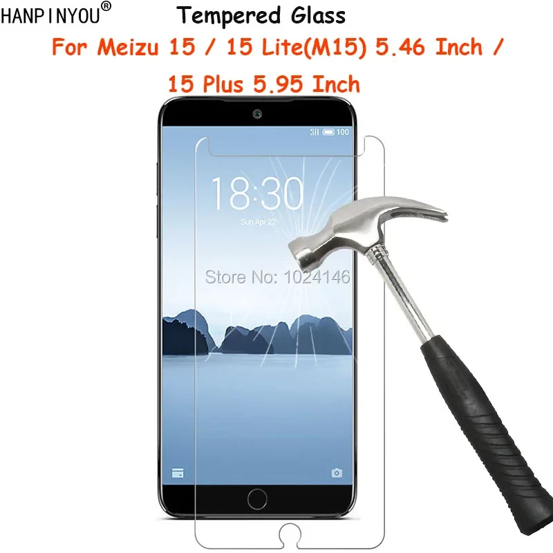 For Meizu 15 / 15 Lite 15Lite  (M15) Plus 15Plus Tempered Glass Screen Protector Explosion-proof Protect Film Toughened Guard