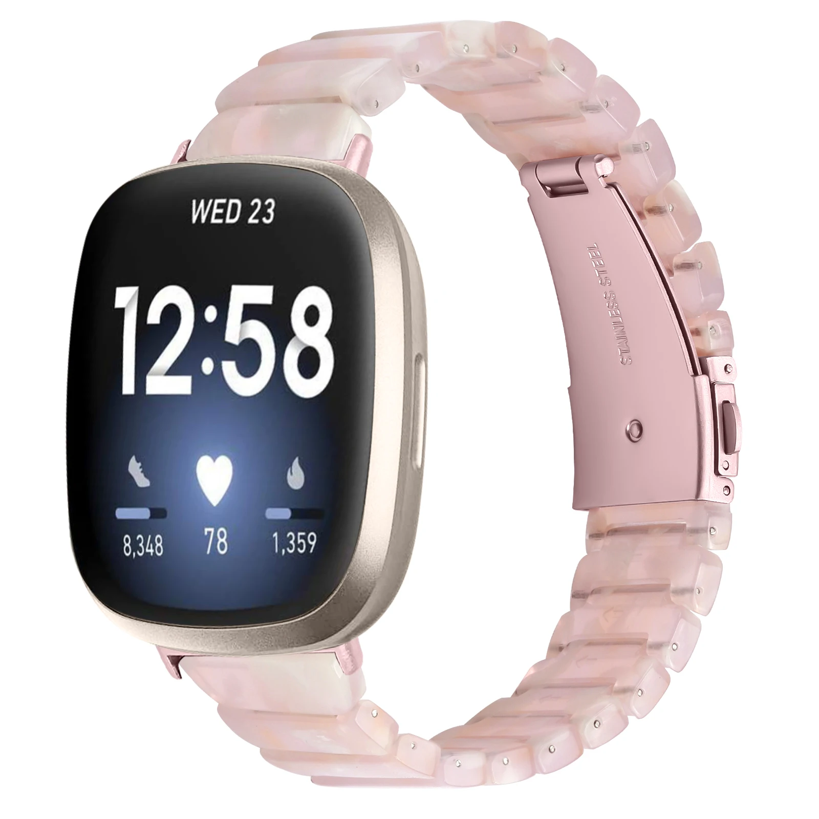Resin Watchband For fitbit Versa 4 Versa3 band Smart Watch Correa One-Bead Women Men Bracelet Strap for fitbit sense sense2