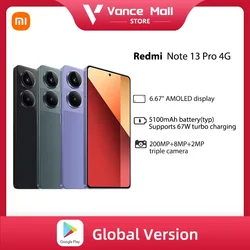 Xiaomi-Smartphone Redmi Note 13 Pro, 4G, appareil photo OIS 200MP, 67W, Helio G99 Ultra, 5 NDavid, 120Hz AMOLED, version globale