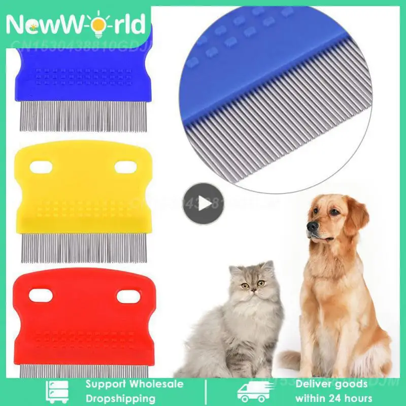 Stainless Steel Dog Grooming Comb Removal Mucus Flea And Hair Small Lice Brush Dog Cat Kitten Hair Trimmer Pet Supplies