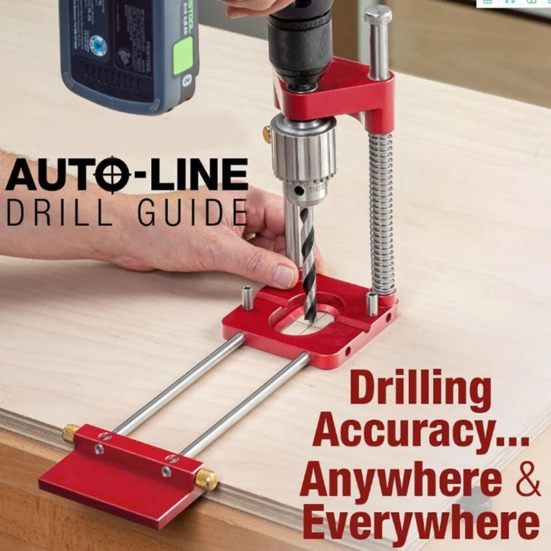 Drill Punch Locator Woodpeckers Drill Guide Drilling Locator Tool Adjustable Puncher Locator High Accuracy 10.04x11.22in