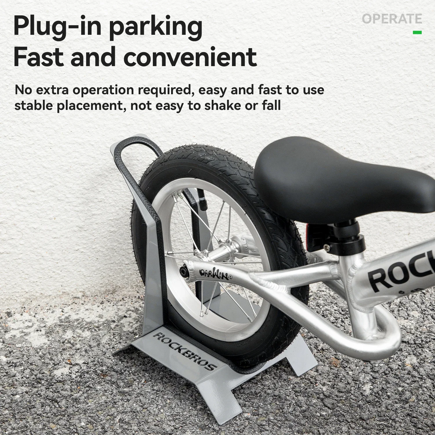 ROCKBROS Bicycle Parking Rack Thick and Durable Scooter Parking Rack L-Shape for 12" Scooter Bike Rack Accessories