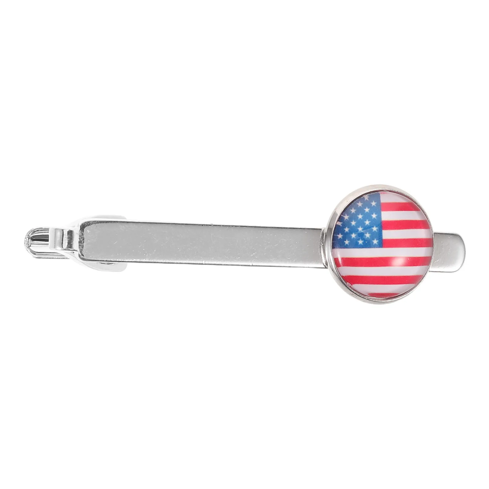 US Flag Tie Clip for Men – Patriotic Metal Necktie Bar, Formal Business & Independence Day Gift