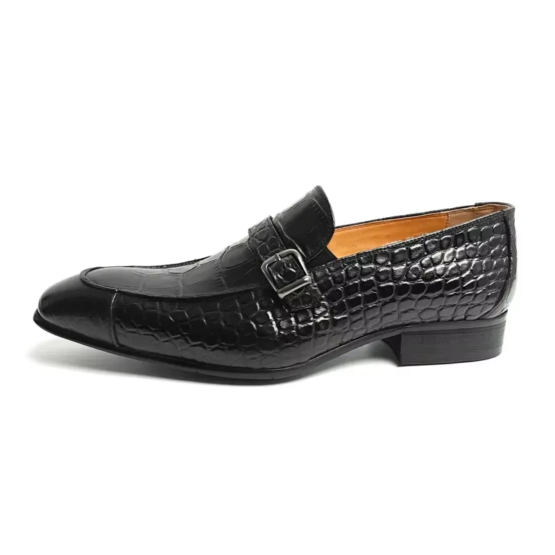 Luxe Echt Lederen Schoenprint Heren Loafers Handgemaakt Hoge Kwaliteit Zakelijke Formele Kantoor Casual Schoenen Zapatos De Hombre