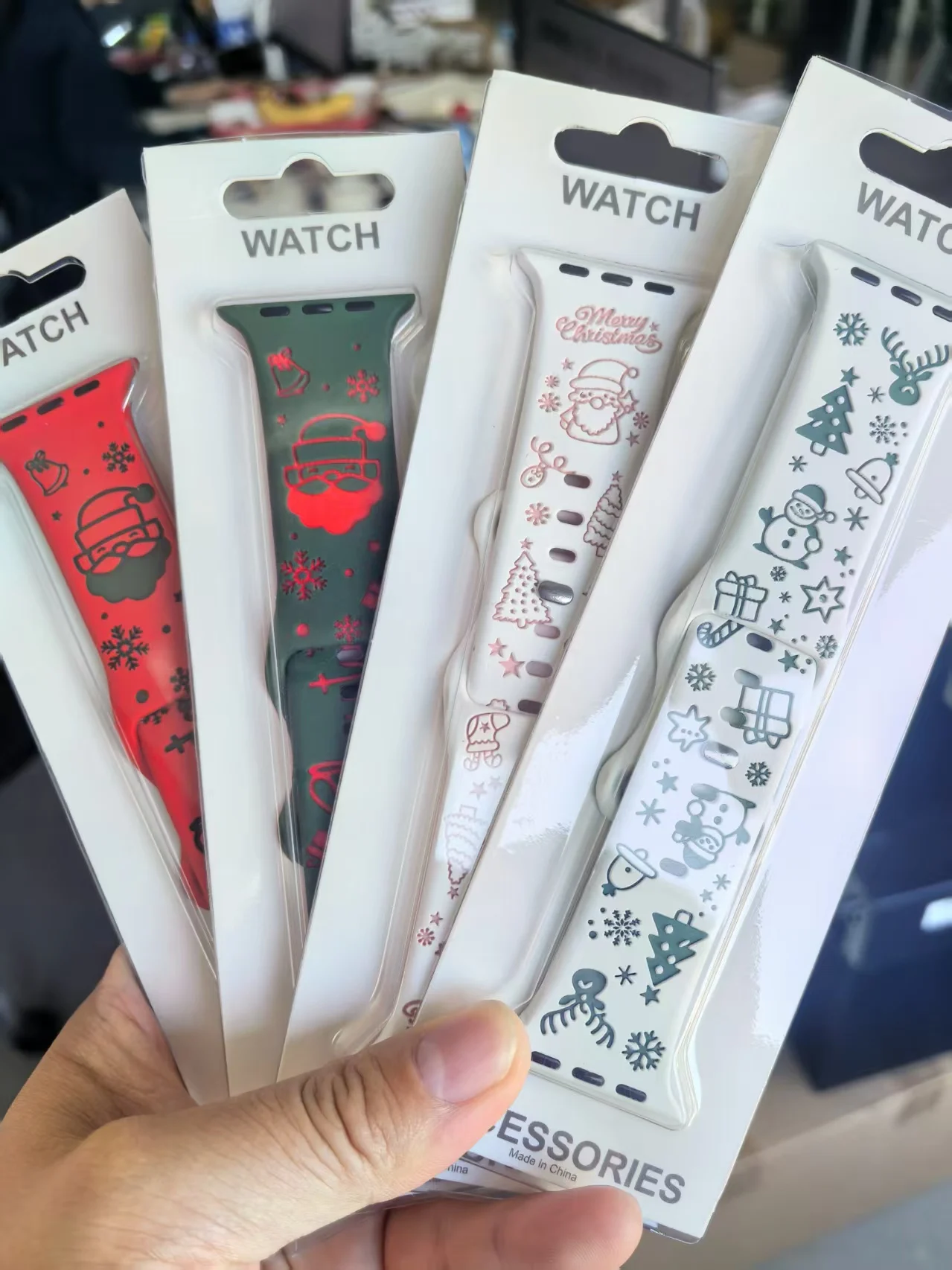 

Christmas Band for Apple Watch Ultra 3 2 1 49-40/41/42/44/45/46mm Engraved silicone strap+Gift box for Series 11/10/9/8/7/6/5/SE