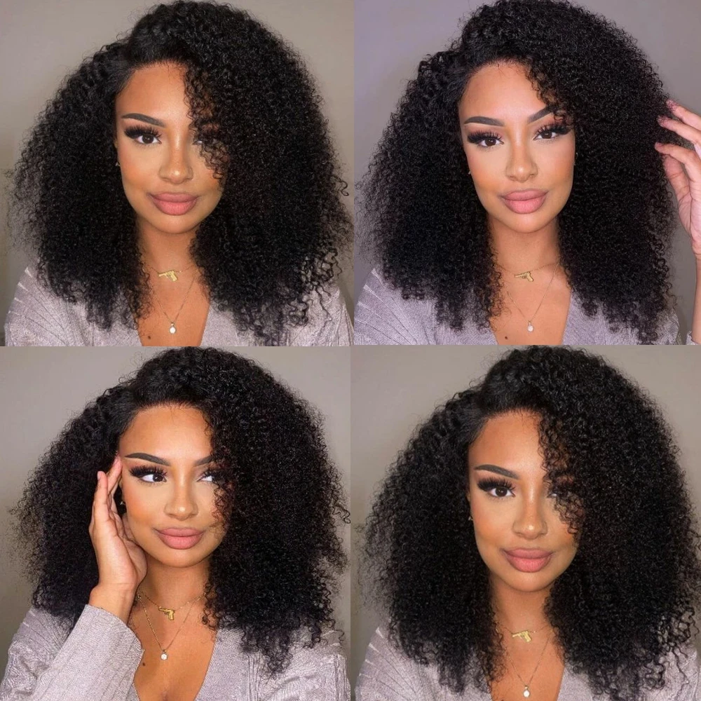 Luxediva mongol afro kinky encaracolado feixes de cabelo 1/3/4 pacotes remy cor natural 4b 4c extensões de cabelo humano para preto